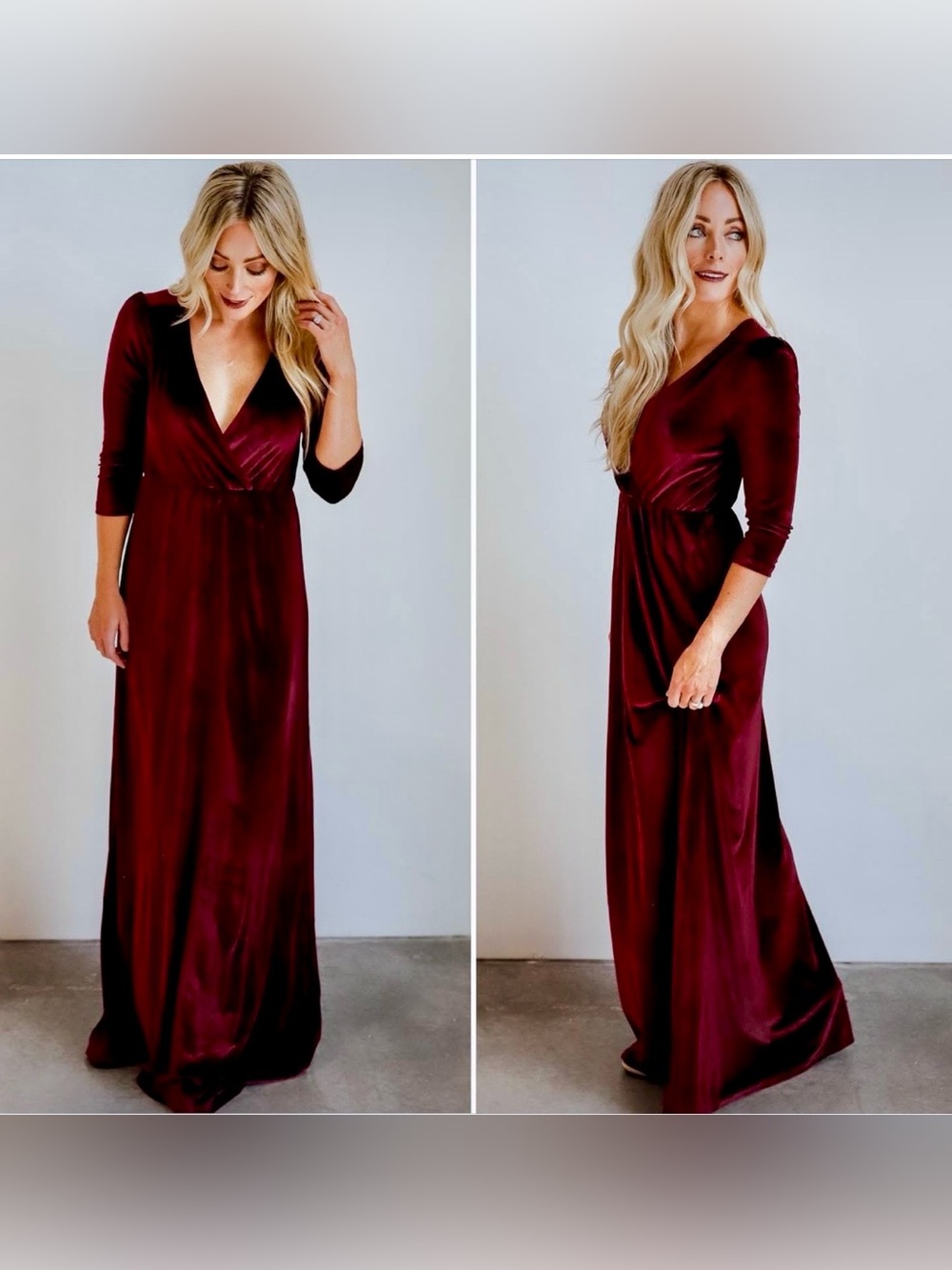 NWT Baltic Born Sofia Velvet Maxi Dress in Burgundy